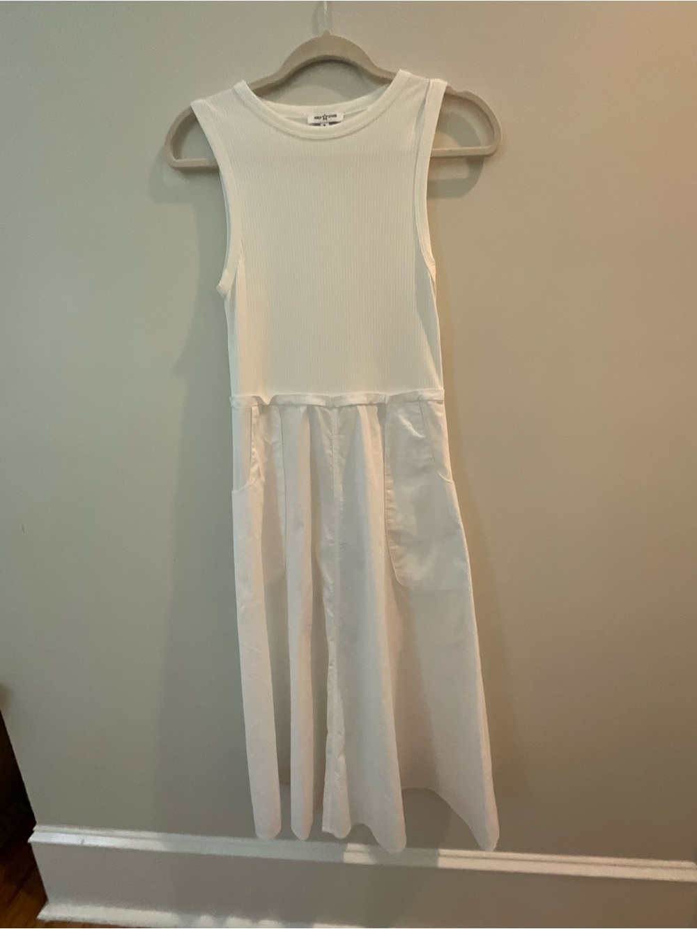 White apron style dress